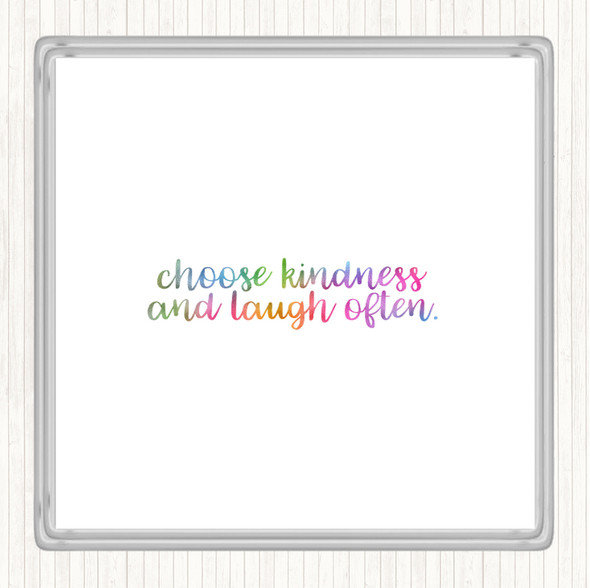 Choose Kindness Rainbow Quote Drinks Mat Coaster