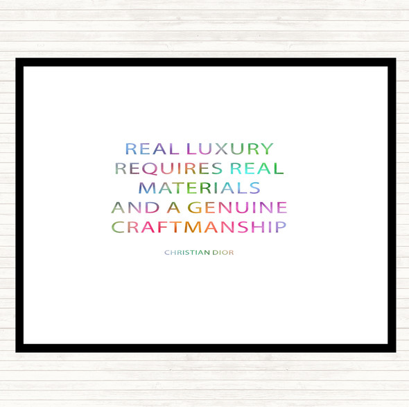 Christian Dior Real Luxury Rainbow Quote Dinner Table Placemat