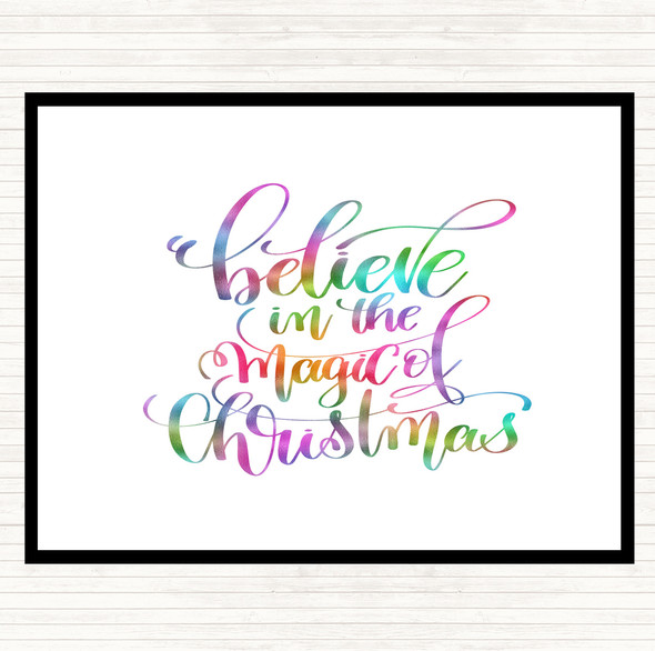 Christmas Believe In Magic Xmas Rainbow Quote Dinner Table Placemat