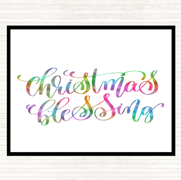 Christmas Blessing Rainbow Quote Dinner Table Placemat