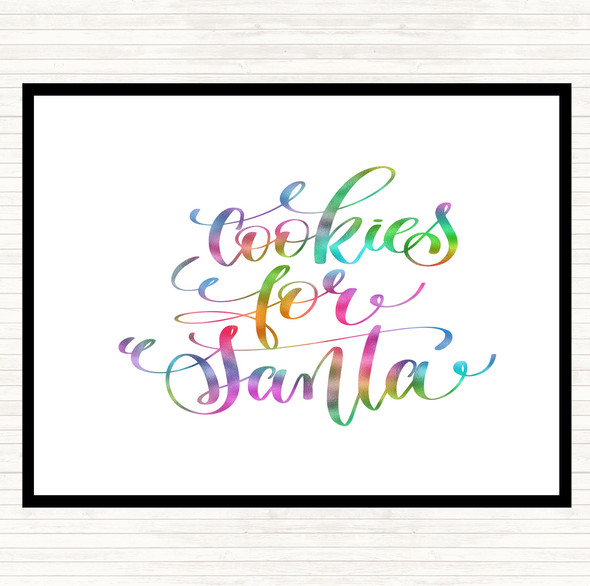 Christmas Cookies For Santa Rainbow Quote Mouse Mat Pad