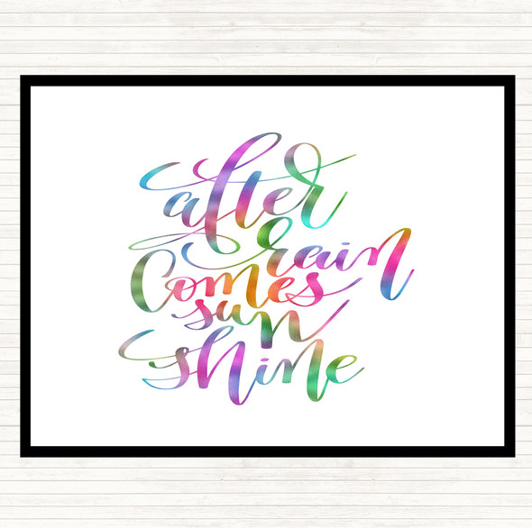 After Rain Comes Sun Rainbow Quote Mouse Mat Pad