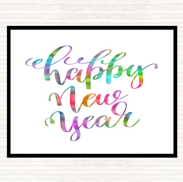 Christmas Happy New Year Rainbow Quote Dinner Table Placemat