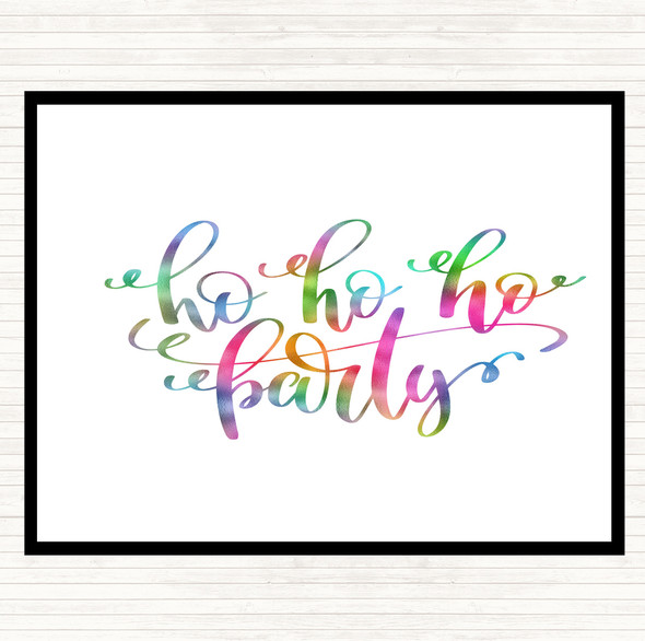 Christmas Ho Ho Ho Party Rainbow Quote Dinner Table Placemat