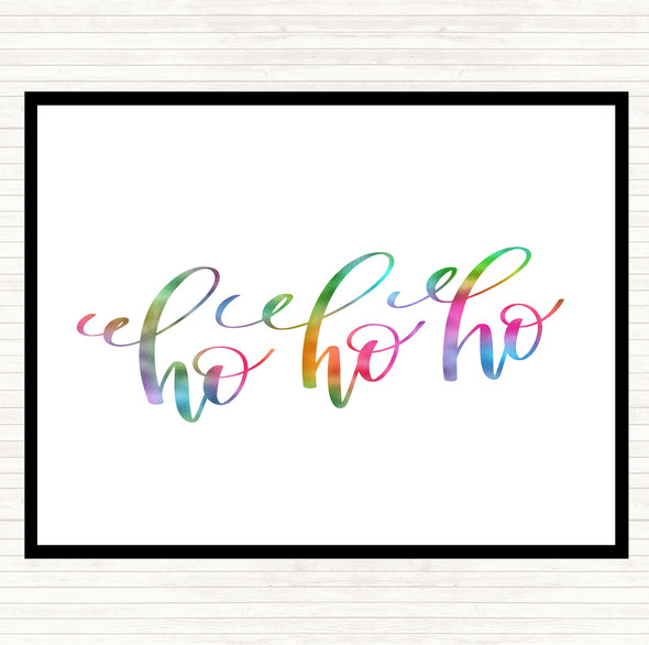 Christmas Ho Ho Ho Rainbow Quote Dinner Table Placemat