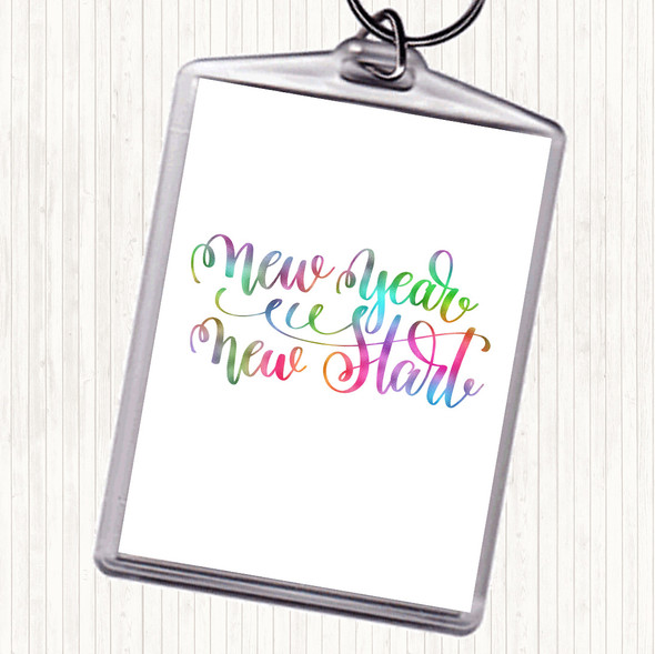 Christmas New Year New Start Rainbow Quote Bag Tag Keychain Keyring