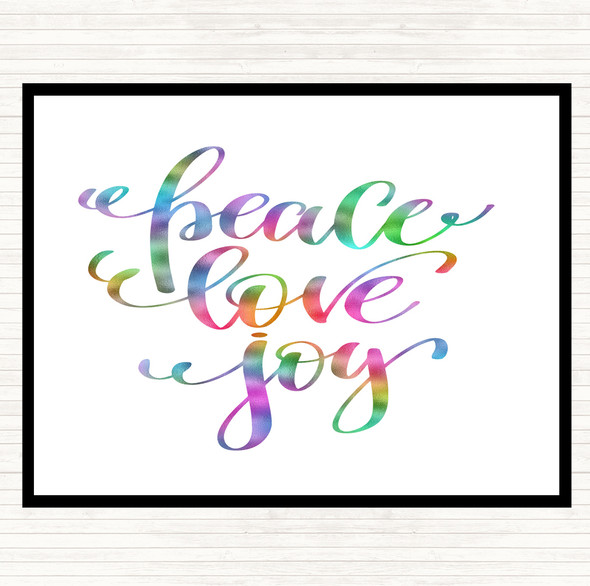 Christmas Peace Love Joy Rainbow Quote Mouse Mat Pad