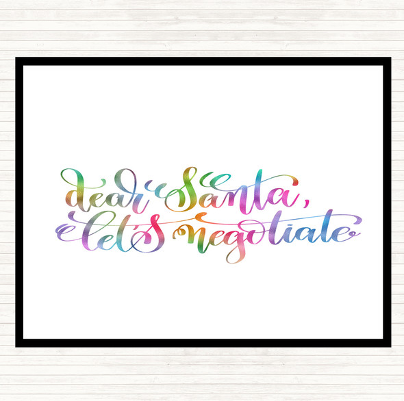 Christmas Santa Let Negotiate Rainbow Quote Dinner Table Placemat