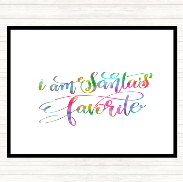 Christmas Santa's Favourite Rainbow Quote Mouse Mat Pad