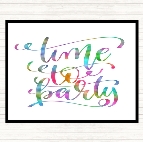 Christmas Time To Party Rainbow Quote Mouse Mat Pad