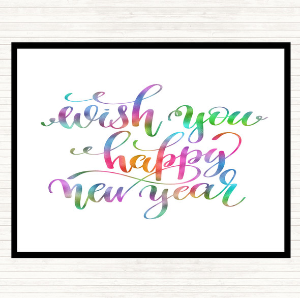 Christmas Wish Happy New Year Rainbow Quote Mouse Mat Pad