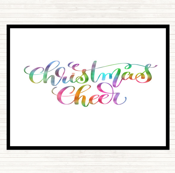 Christmas Xmas Cheer Rainbow Quote Mouse Mat Pad