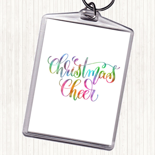 Christmas Xmas Cheer Rainbow Quote Bag Tag Keychain Keyring