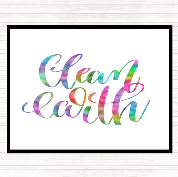 Clean Earth Rainbow Quote Mouse Mat Pad