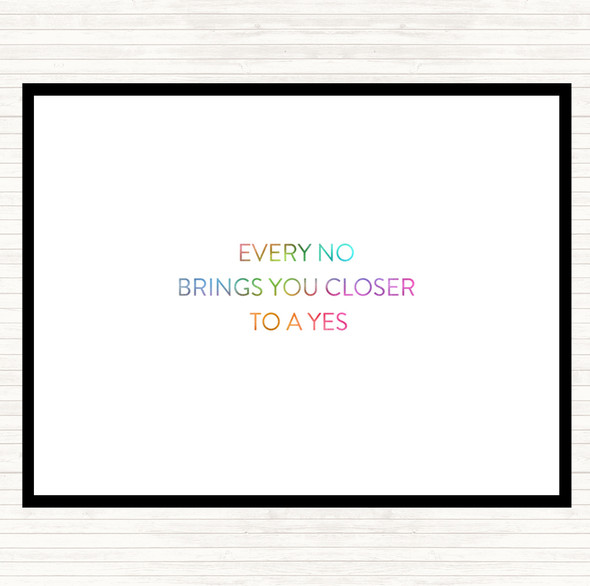 Closer To Yes Rainbow Quote Mouse Mat Pad