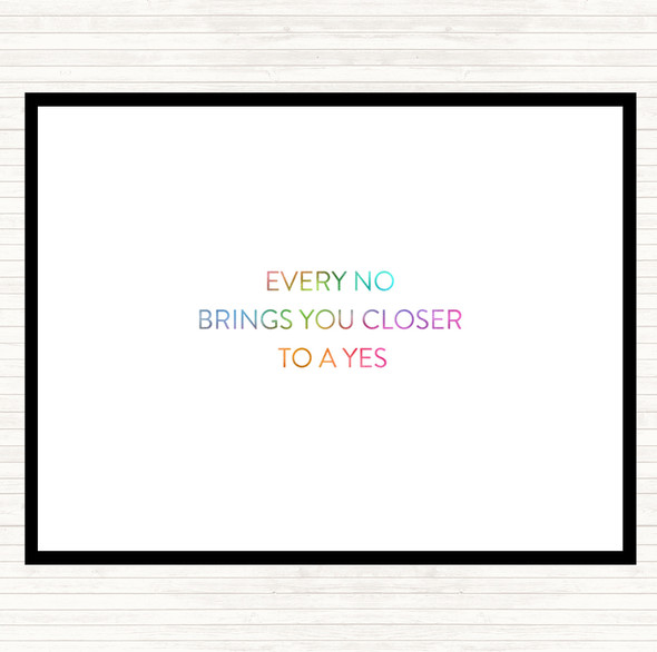 Closer To Yes Rainbow Quote Dinner Table Placemat
