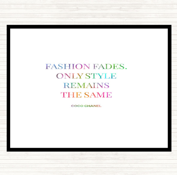 Coco Chanel Fashion Fades Rainbow Quote Mouse Mat Pad