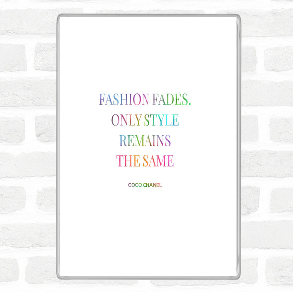 Coco Chanel Fashion Fades Rainbow Quote Jumbo Fridge Magnet