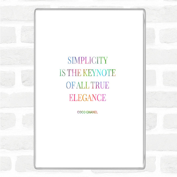 Coco Chanel Simplicity Rainbow Quote Jumbo Fridge Magnet