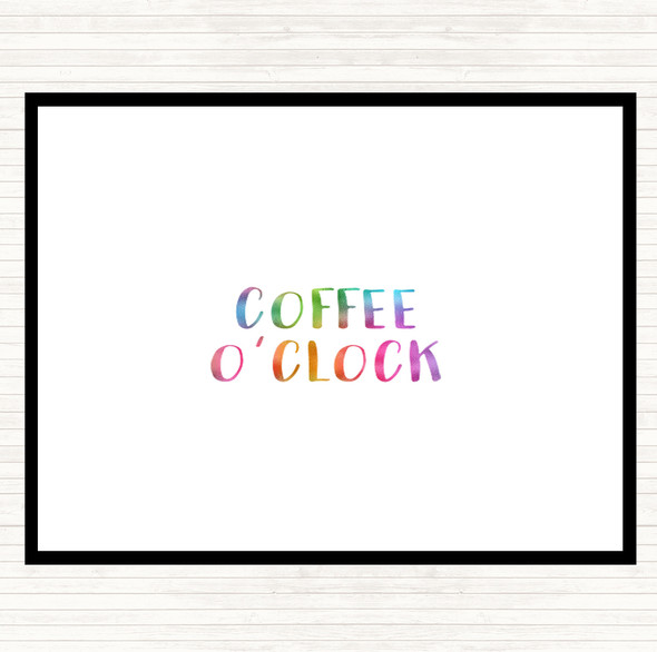 Coffee O'clock Rainbow Quote Dinner Table Placemat