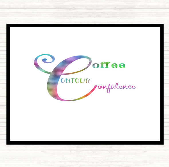 Coffee  Confidence Rainbow Quote Mouse Mat Pad