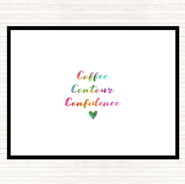 Coffee Contour Confidence Rainbow Quote Mouse Mat Pad