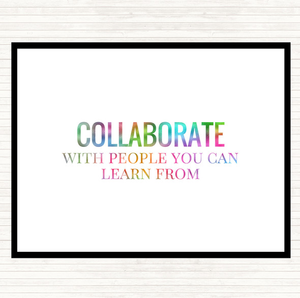 Collaborate Rainbow Quote Dinner Table Placemat