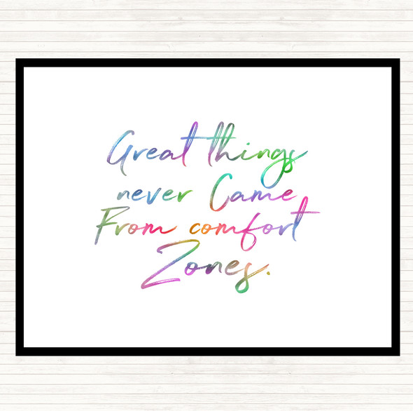 Comfort Zones Rainbow Quote Dinner Table Placemat