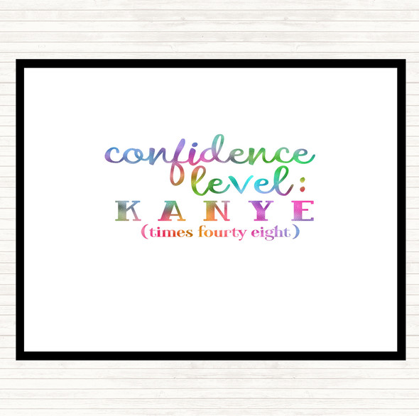 Confidence Level Rainbow Quote Dinner Table Placemat