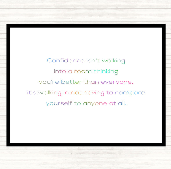 Confidence Rainbow Quote Mouse Mat Pad