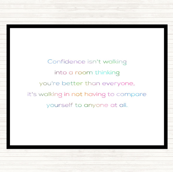 Confidence Rainbow Quote Dinner Table Placemat