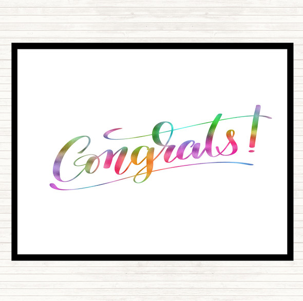 Congrats Rainbow Quote Dinner Table Placemat