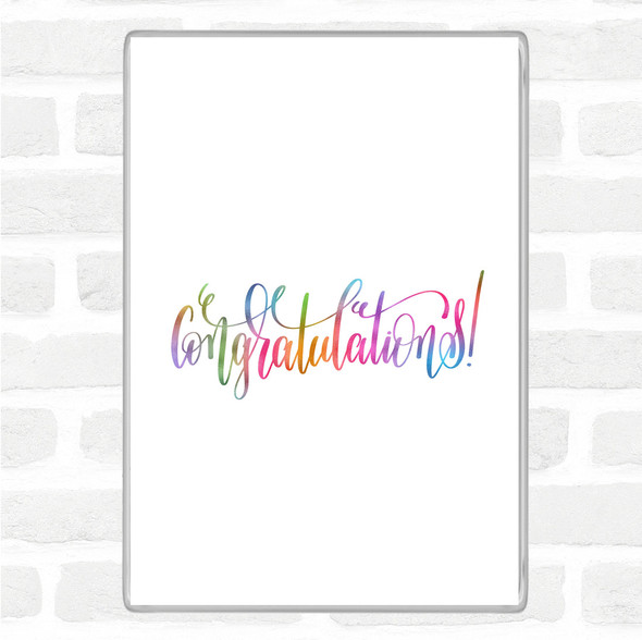 Congratu Rainbow Quote Jumbo Fridge Magnet