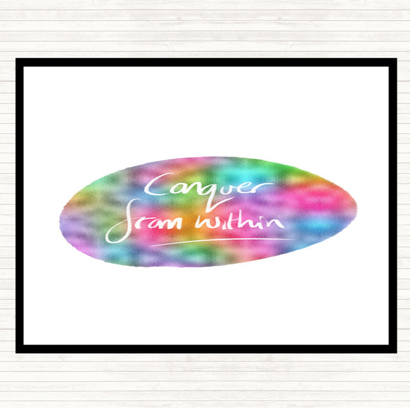 Conquer From Within Rainbow Quote Mouse Mat Pad
