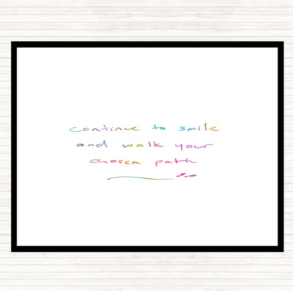 Continue To Smile Rainbow Quote Mouse Mat Pad