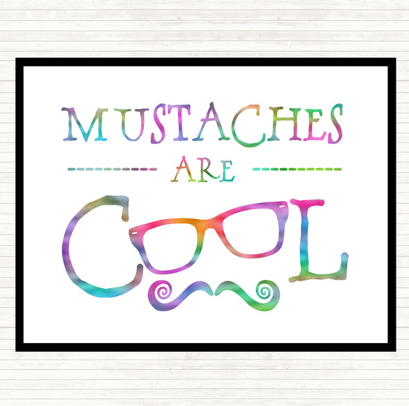 Cool Mustache Rainbow Quote Dinner Table Placemat