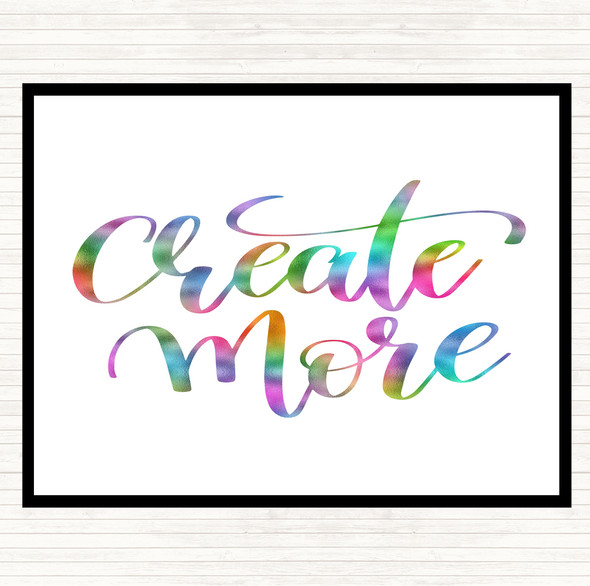 Create More Rainbow Quote Mouse Mat Pad