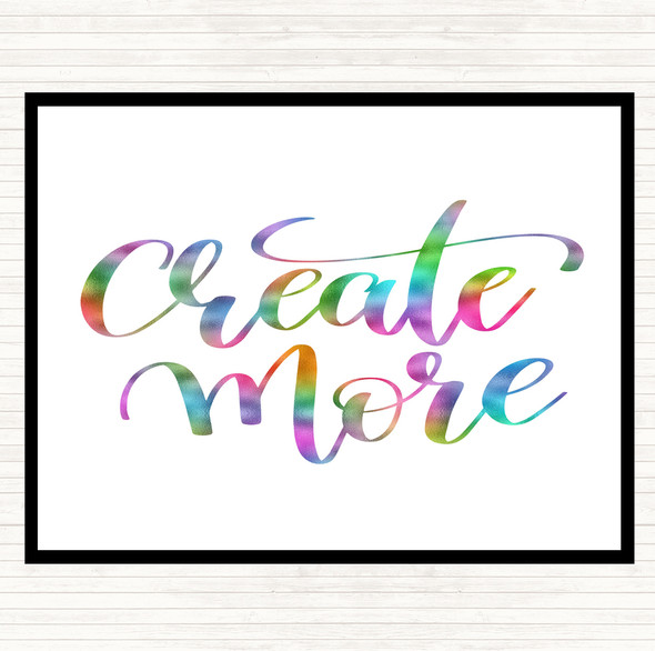 Create More Rainbow Quote Dinner Table Placemat