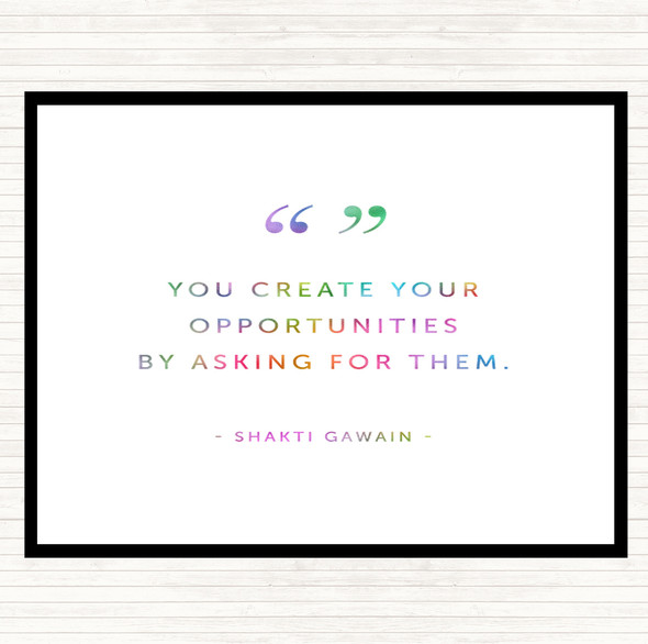 Create Opportunities Rainbow Quote Dinner Table Placemat