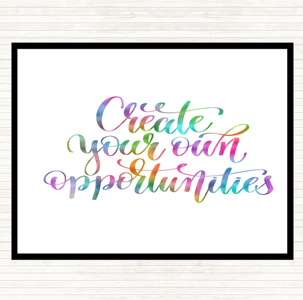 Create Own Opportunities Rainbow Quote Mouse Mat Pad