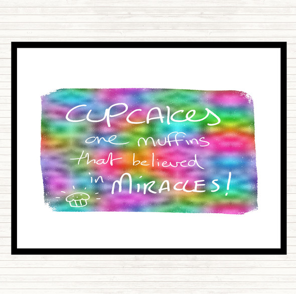 Cupcakes Muffins Rainbow Quote Mouse Mat Pad
