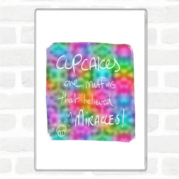 Cupcakes Muffins Rainbow Quote Jumbo Fridge Magnet