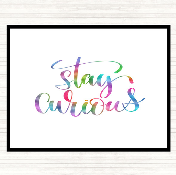 Curious Rainbow Quote Mouse Mat Pad