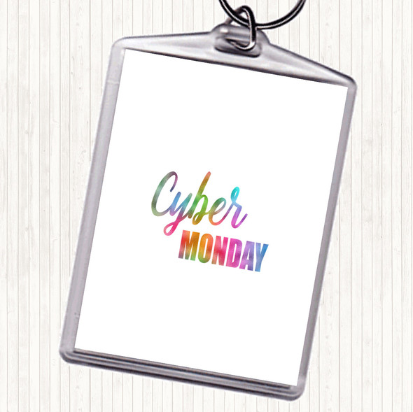 Cyber Monday Rainbow Quote Bag Tag Keychain Keyring