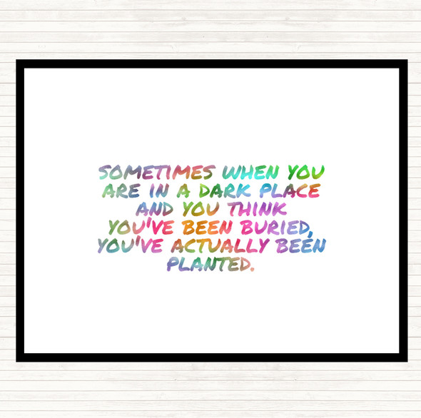 Dark Place Rainbow Quote Dinner Table Placemat