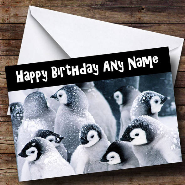 Penguins Personalised Birthday Card