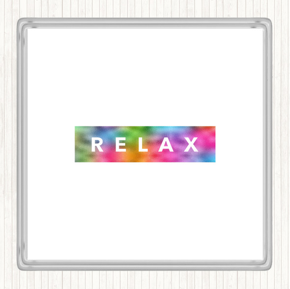 Dark Relax Rainbow Quote Drinks Mat Coaster