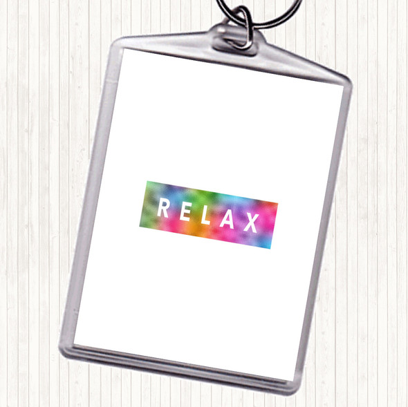 Dark Relax Rainbow Quote Bag Tag Keychain Keyring