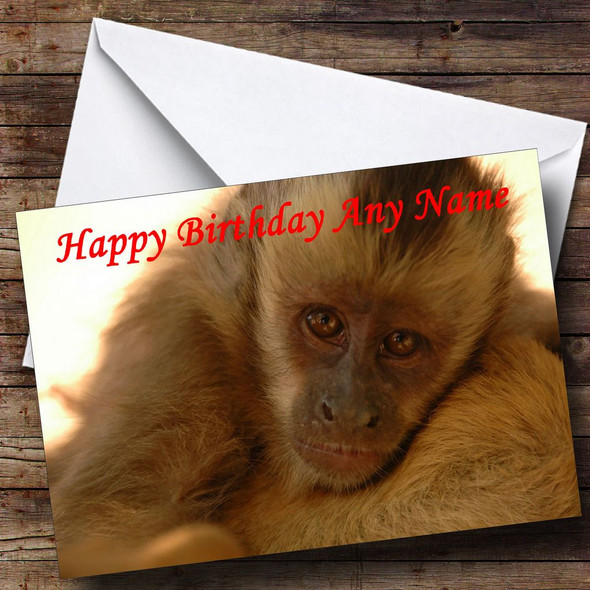 Sad Looking Monkey Personalised Birthday Card