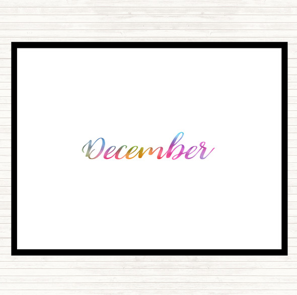 December Rainbow Quote Dinner Table Placemat